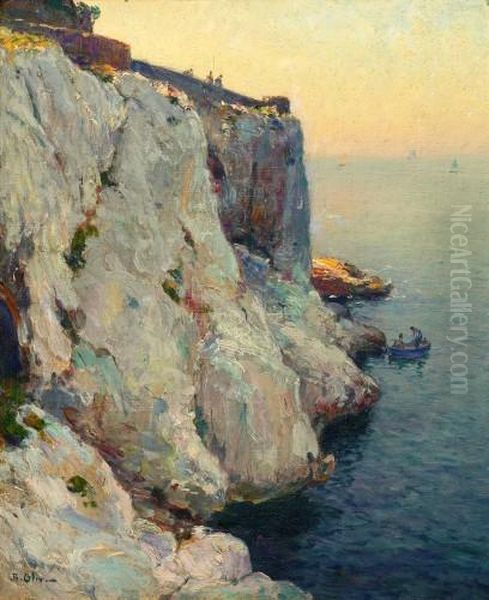 L'aurore Sur La Corniche Oil Painting by Jean-Baptiste Olive