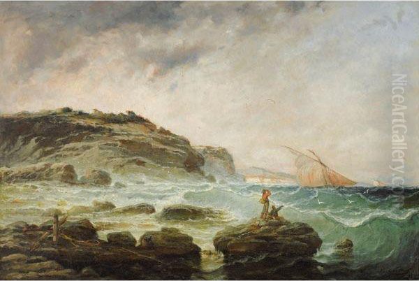 Grosse Mer Aux Environs De Marseille Oil Painting by Jean-Baptiste Olive