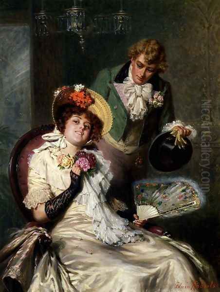 A Cautious Approach Oil Painting by Edwin Thomas Roberts