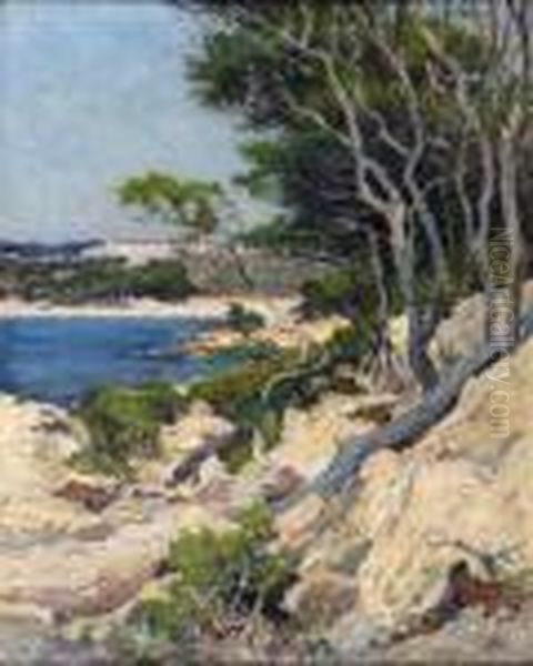 Mistral Sur Les Calanques A Cassis Oil Painting by Jean-Baptiste Olive