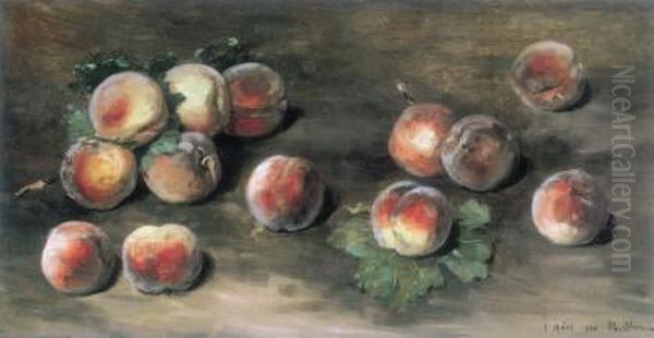 Nature Morte Aux Peches Oil Painting by Jean-Baptiste Olive