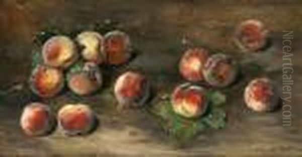 Nature Morte Aux Peches Oil Painting by Jean-Baptiste Olive