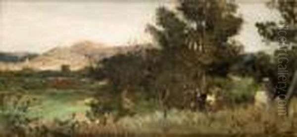 Paysage Aux Environs D'aubagne Oil Painting by Jean-Baptiste Olive