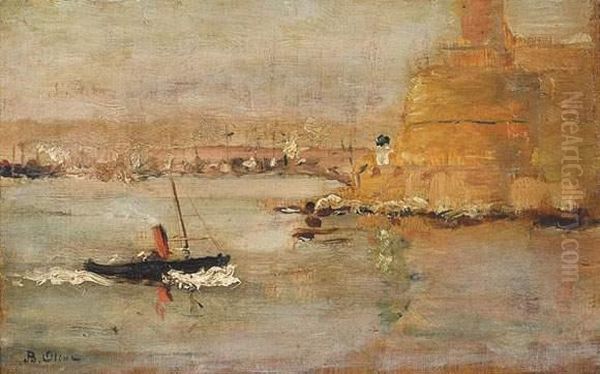 L'entree Du Port De Marseille Oil Painting by Jean-Baptiste Olive