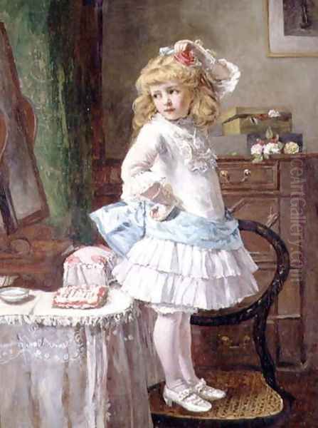 The New Party Frock Oil Painting by Edwin Thomas Roberts