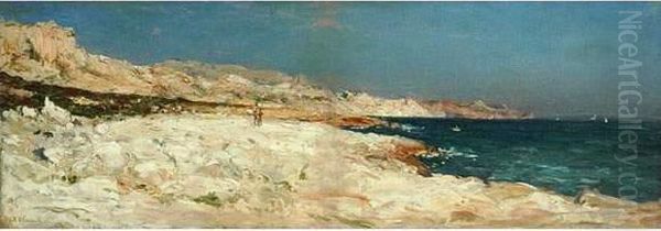 Rochers Pres De Cassis. Oil Painting by Jean-Baptiste Olive