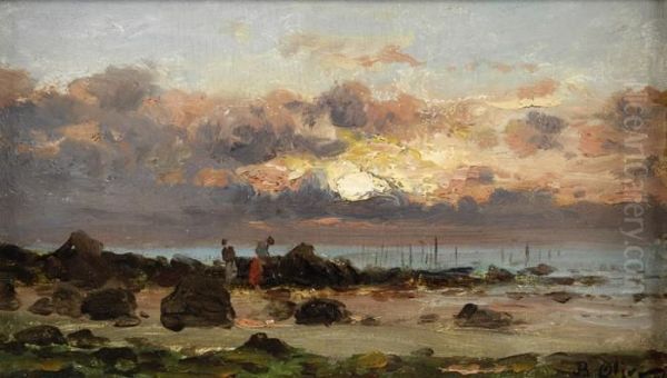 Strandszene. Oil Painting by Jean-Baptiste Olive