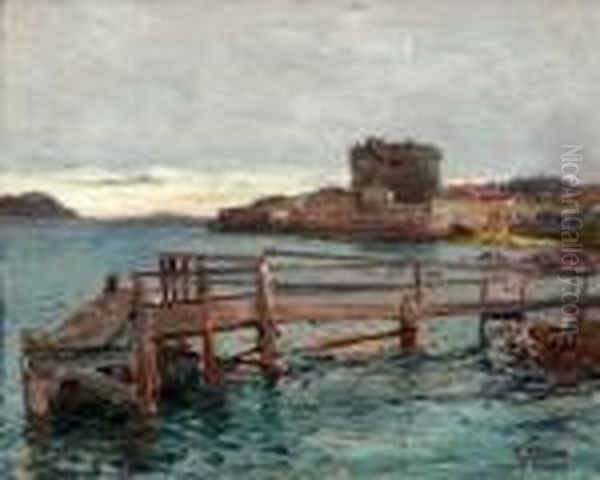 Le Fort Napoleon A La Seyne Sur Mer Tamaris. Oil Painting by Jean-Baptiste Olive