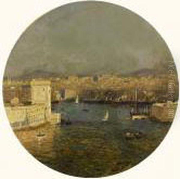 L'entree Du Vieux Port De Marseille Oil Painting by Jean-Baptiste Olive