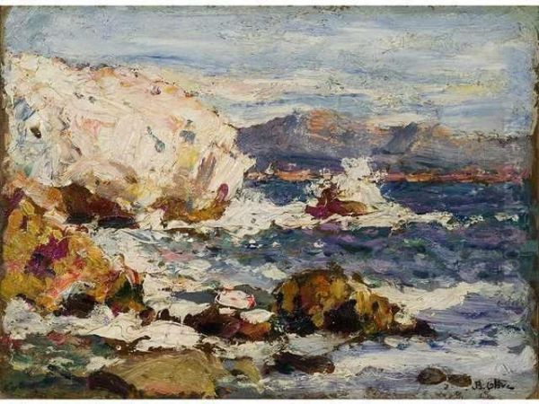 :rochers En Bord De Cote Oil Painting by Jean-Baptiste Olive