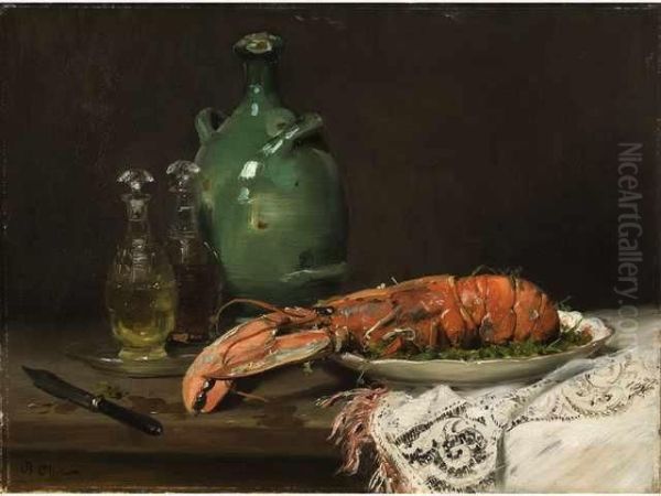 :nature Morte Au Homard Oil Painting by Jean-Baptiste Olive