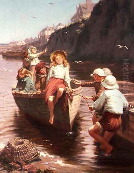 The Boating Party Oil Painting by Edwin Thomas Roberts