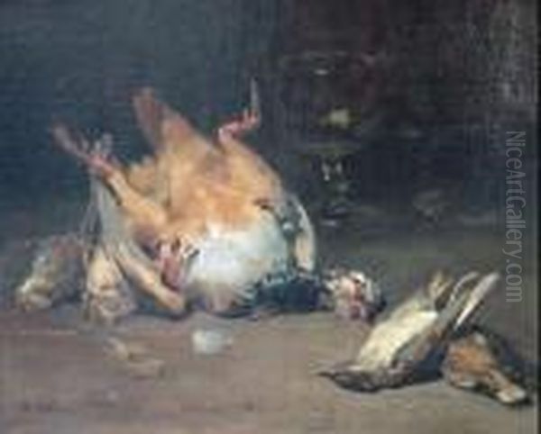 Nature Morte Aux Oiseaux Oil Painting by Jean-Baptiste Olive