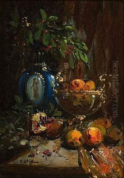 Nature Morte Aux Fruits. Oil Painting by Jean-Baptiste Olive