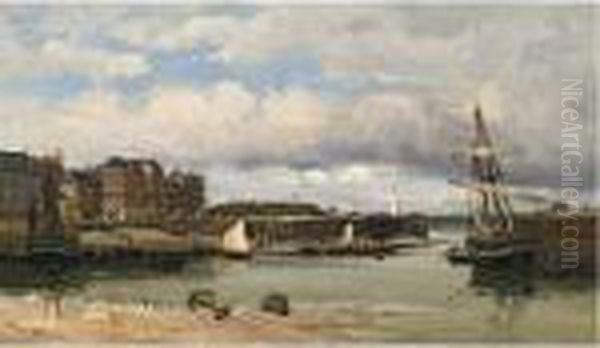 Port Normand Oil Painting by Jean-Baptiste Olive