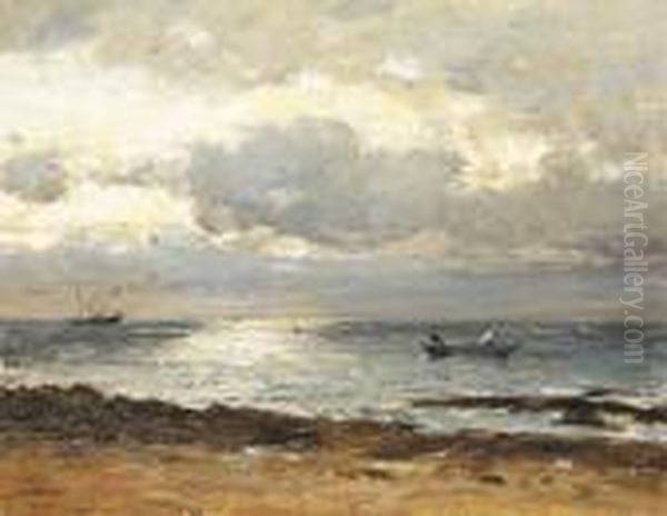 Bord De Mer Au Soleil Couchant Oil Painting by Jean-Baptiste Olive