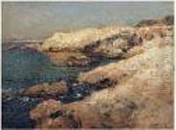 Rochers En Bord De Mer Oil Painting by Jean-Baptiste Olive