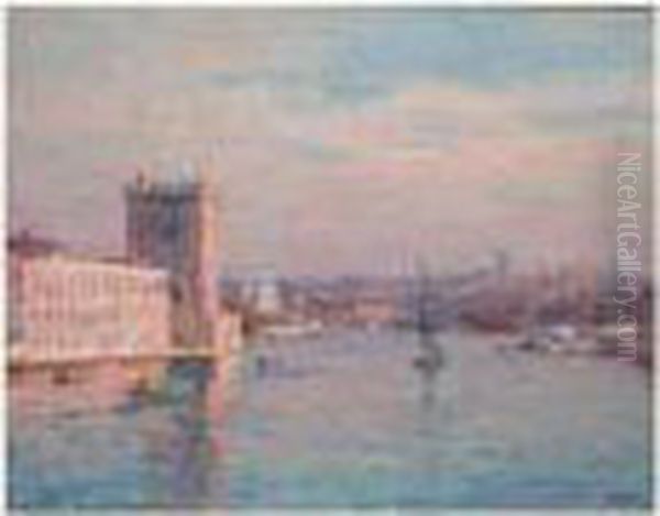 Marseille, Matin Sur Le Vieux Port Oil Painting by Jean-Baptiste Olive