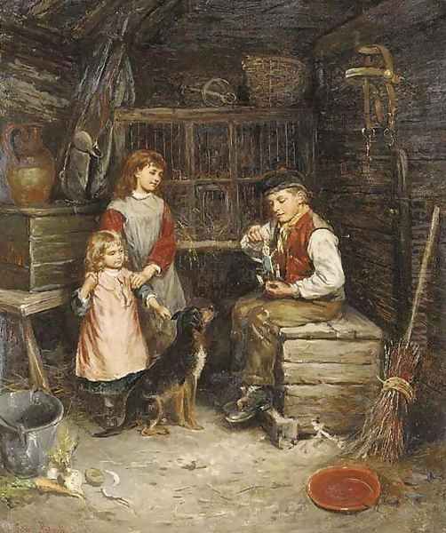 The New Toy Oil Painting by Edwin Thomas Roberts