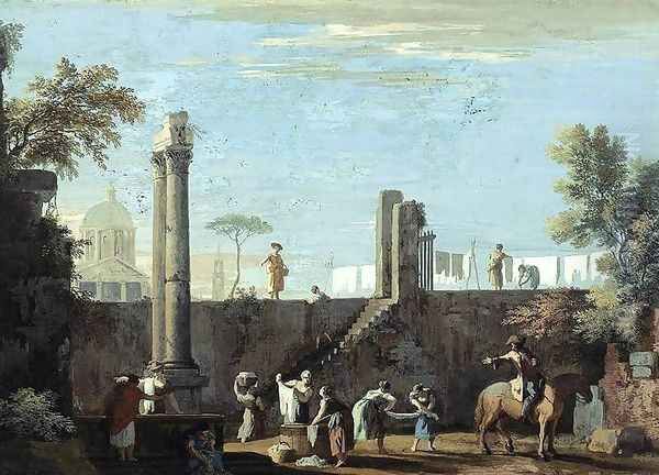 Figures among Ruins Oil Painting by Marco Ricci