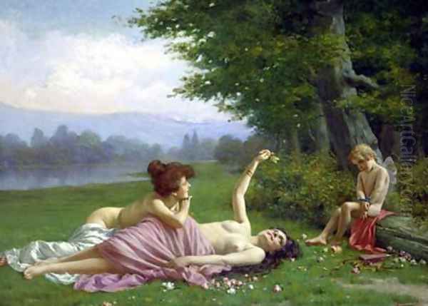 Tempting Cupid Oil Painting by Vittorio Reggianini