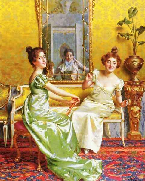 Surprise ! Oil Painting by Vittorio Reggianini