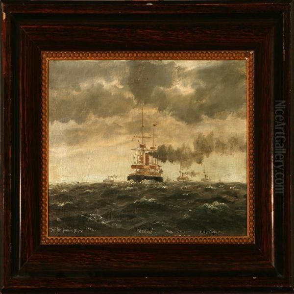 Pansereskadren Oil Painting by Christian Benjamin Olsen