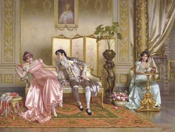 Seduction Oil Painting by Vittorio Reggianini