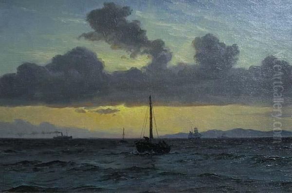 Marine Oil Painting by Christian Benjamin Olsen