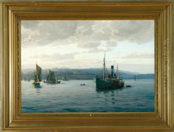 Late Afternoon In Thorshavn, Greenland Oil Painting by Christian Benjamin Olsen