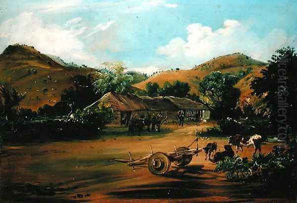 The Painter at the La Huerta Farm, 1835 Oil Painting by Johann Moritz Rugendas