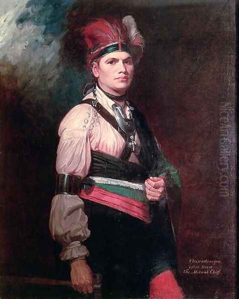 Joseph Brant, Chief of the Mohawks, 1742-1807 Oil Painting by George Romney