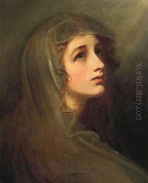 Lady Hamilton as a Vestal Oil Painting by George Romney