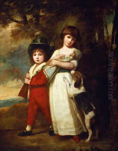 Portrait of the Vernon children Oil Painting by George Romney