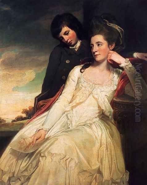 Jane Maxwell, Duchess Of Gordon And Her Son The Marquis Of Huntly Oil Painting by George Romney