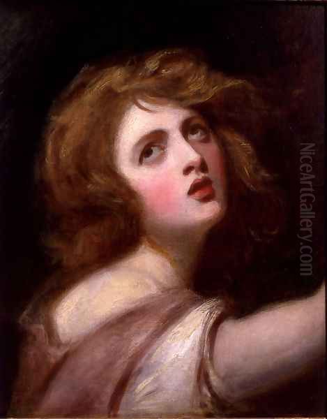 Portrait of Emma, Lady Hamilton 1761-1815 as Miranda Oil Painting by George Romney