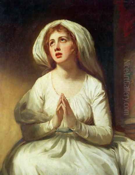 Lady Hamilton Praying Oil Painting by George Romney