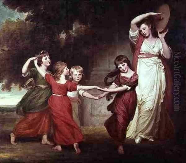 The Gower Family Oil Painting by George Romney