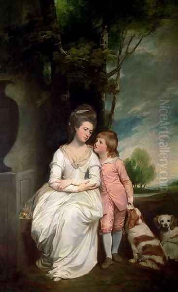 The Countess of Albemarle and her son Oil Painting by George Romney