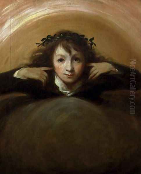 Thomas Alphonso Hayley as Puck, c.1790 Oil Painting by George Romney