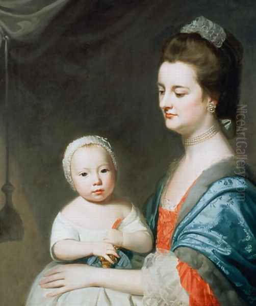 Mrs Marton and her son Oliver Oil Painting by George Romney