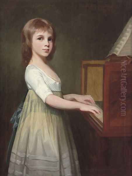 Portrait of Miss Margaret Casson at the Piano, 1781 Oil Painting by George Romney