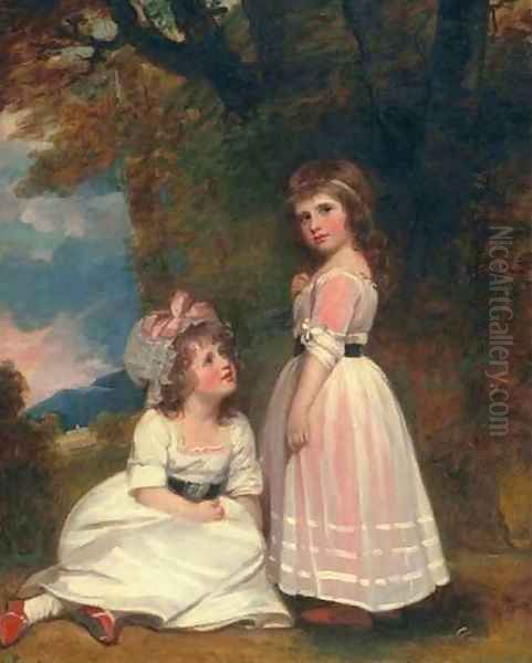 Margaret and Susan Euphemia Beckford Oil Painting by George Romney