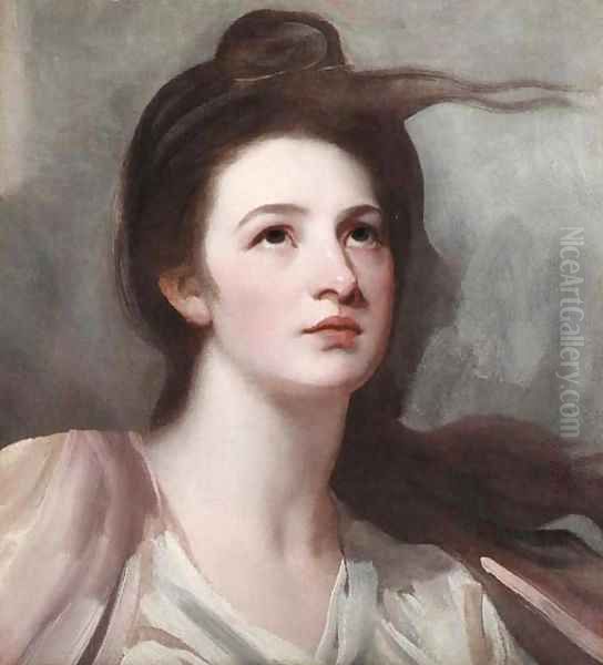 Portrait of a lady, possibly Emma Hart, later Lady Hamilton, bust-length Oil Painting by George Romney