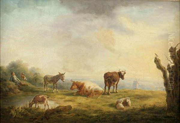 Vacher Et Son Troupeau Oil Painting by Balthasar Paul Ommeganck