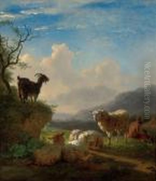 Noonday Rest Oil Painting by Balthasar Paul Ommeganck