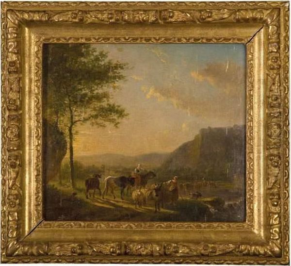 Paysage Aux Bergeres Oil Painting by Balthasar Paul Ommeganck