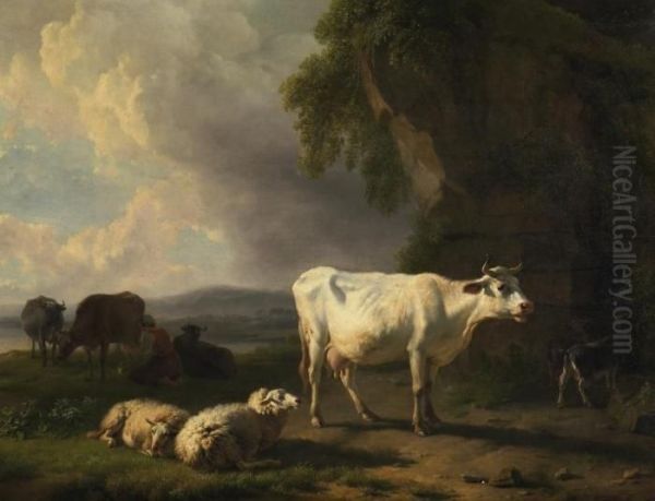 Evening Oil Painting by Balthasar Paul Ommeganck