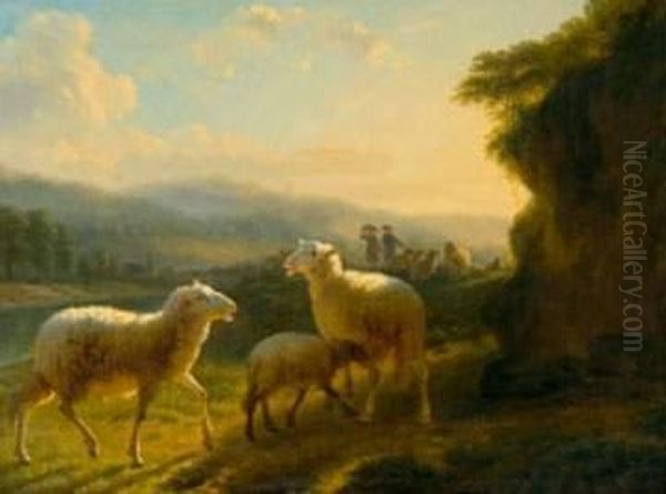 Brebis Et Agneau Dans Un Paysage Oil Painting by Balthasar Paul Ommeganck