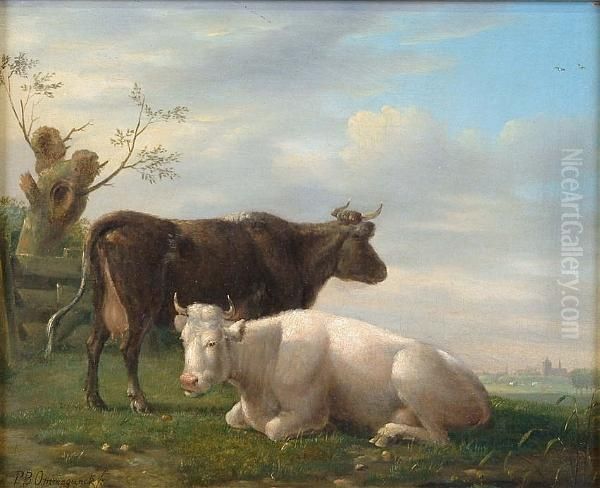 Cattle In A Landscape Oil Painting by Balthasar Paul Ommeganck